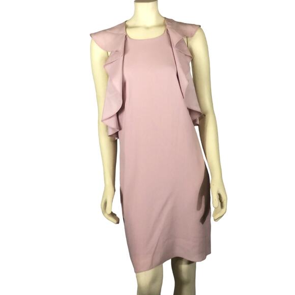 BCBGMAXAZRIA Jenni Ruffle-Shoulder sleevless cut out Dress size medium - Picture 2 of 12